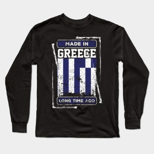 Greece Flag Born Distressed Novelty Gift Long Sleeve T-Shirt